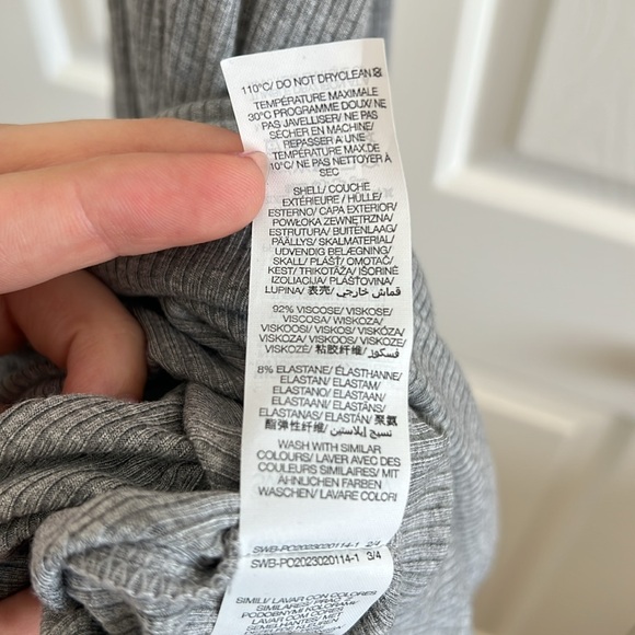 NWT Sweaty Betty Weekend Twist Ribbed Maxi midi dress grey size large - Picture 12 of 13